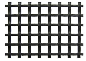 Quality Warp Knitted Polyester Geogrid Black for Runway / Railway Foundation wholesale