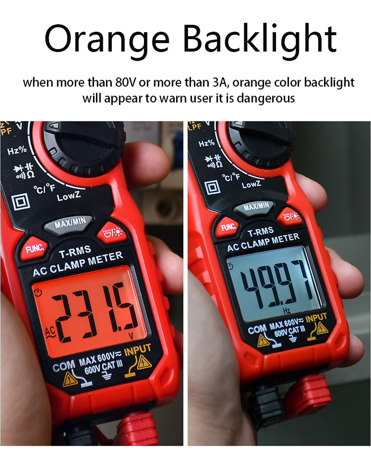 True RMS Auto Range HT206B 60V 60A Clamp Meter Tester