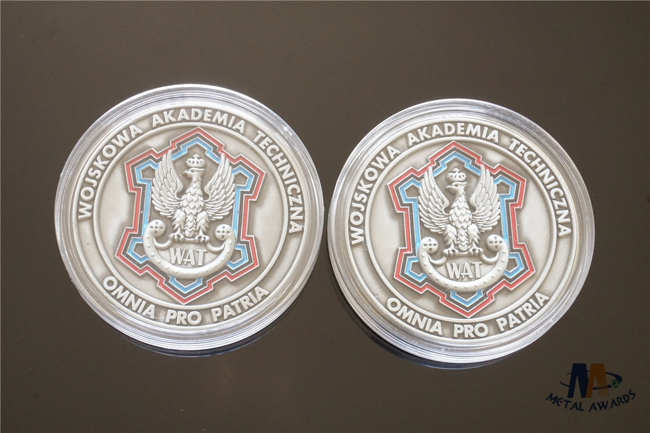 Custom Logo 3D Relief Challenge Coins / Colors Filled And Backside Engraved Coins