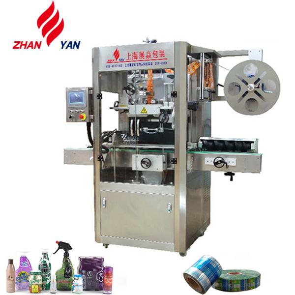 Stainless Steel Automatic Round Bottle Labeling Machine , Heat Shrink Packing