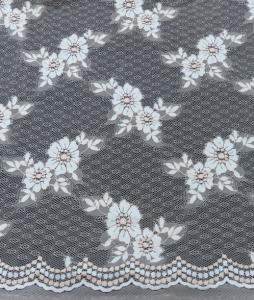 Quality Light Orange Flower Cotton Nylon Lace Fabric for dress , fashion garments, wedding dress wholesale