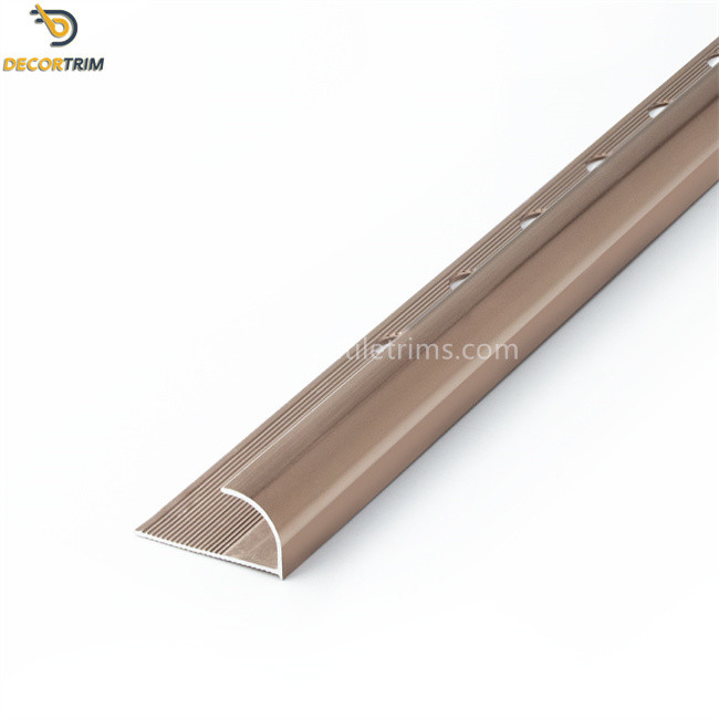 Metal 10mm Round Tile Trim , Anodize Matt Rose Gold Tile Trim