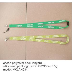 Quality China factory wholesale flat polyester neck lanyards, OEM polyester screen print lanyards wholesale