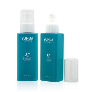Quality Electroplate 100ml PET Square Bottle With Pump Sprayer wholesale