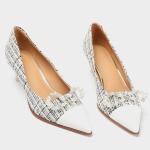 Womens Soft Leather Dress Shoes , Daily Casual Stitching 5cm High Heel Pump