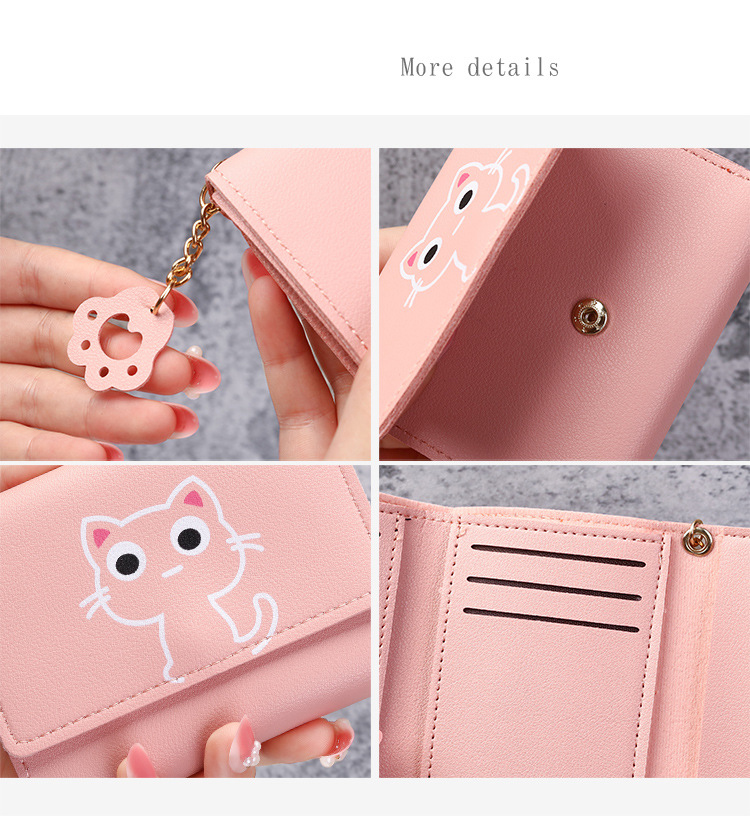 Ladies Wallet Short Creative Fashion Wallet Girls Short Small Mini PU Leather Coin Purse
