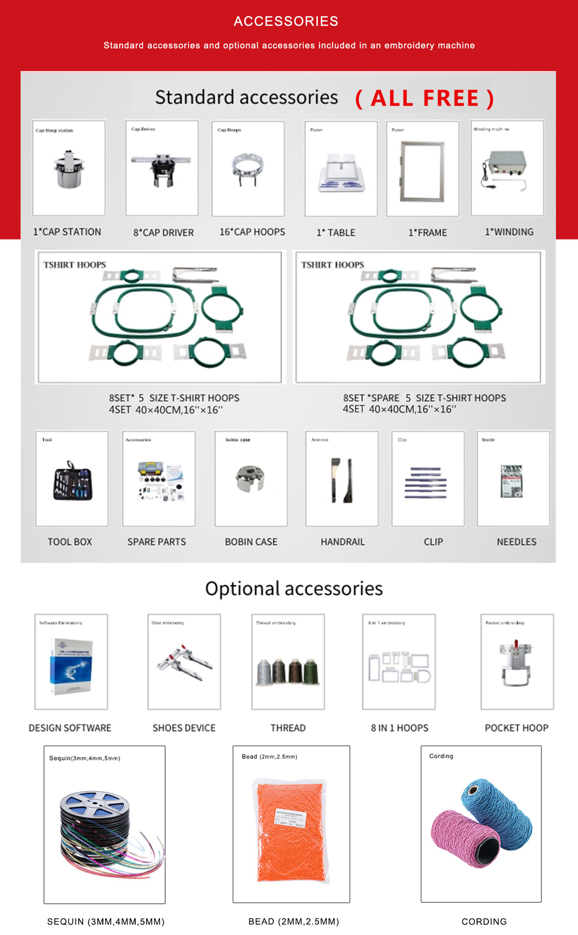 Electrical 8 Head Embroidery Machine 400mm High Speed Multi Color