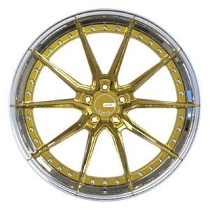 Quality Gold Disk Sport Rim 3 Piece 5x120 Wheels 21x9.5J PCD 5x114.3 wholesale