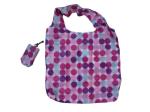Pink Dots Nylon Folded Strings Back Bag, Nylon Storage Bags With Buttons Closure