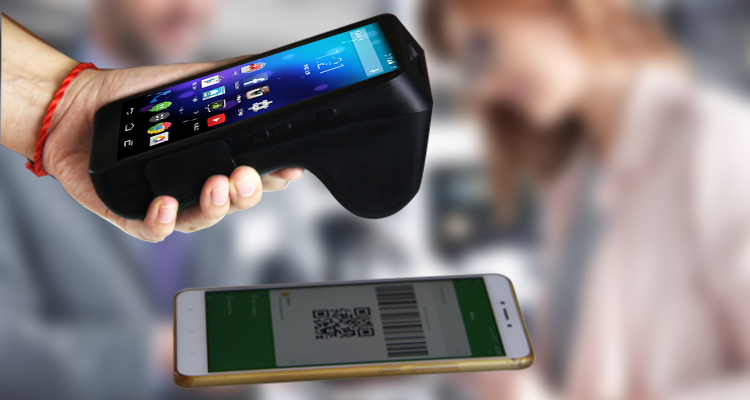 Quick Print Handheld POS System with HD720P 5.5inch Display 7.4V Battery and NFC Card Reader