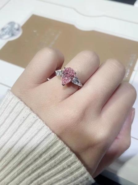 Jewelry Design Lab Diamond Jewelry Pink Pear Engagement Ring Wedding Ring Custom