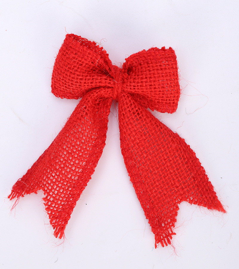 8cm*11cm Jute Ribbon Bow Green Rose Decorative Burlap Ribbon Bow