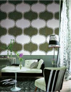 Quality Mosaic wall recycled glass mosaic pattern black white classic wholesale