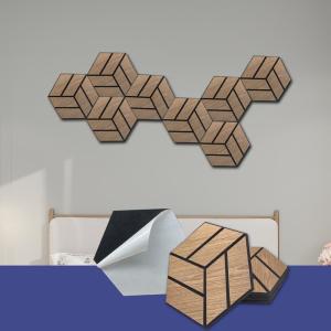 Quality PVC Veneer Hexagon Felt Polyester Fiber Sound Absorbing Board wholesale