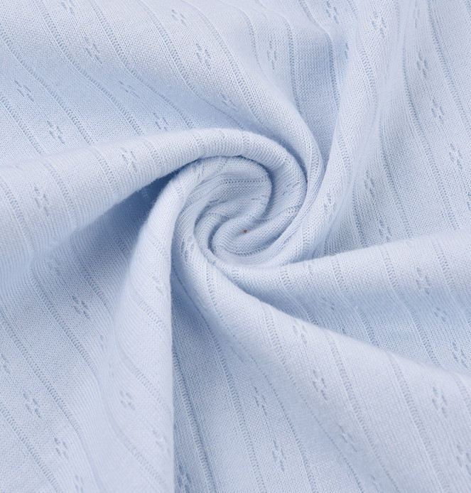 Full Cotton Natural Gauze Fabric Material 200GSM Bar Jacquard Jersey