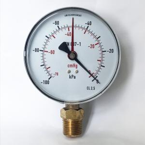 Quality Red Pointer Vacuum Measurement Gauges 76 MmHg 100mm Black Fuel Pressure Gauge wholesale
