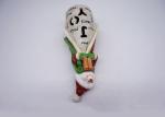 Eco Friendly Polyresin Crafts Father Christmas Figures Gift Box JOY Hollow LED