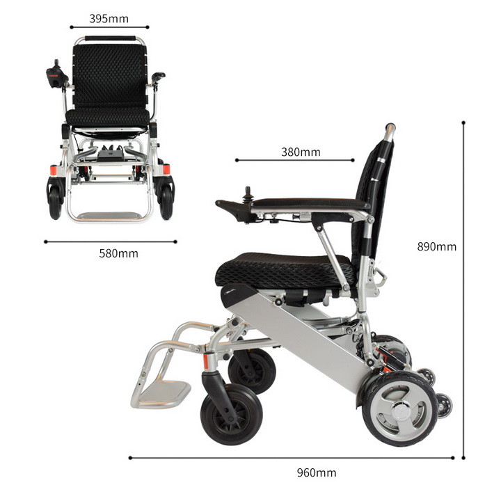 Aluminum Alloy 18KG Travel Electric Wheelchair For Elderly People