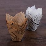 Baked Canapes Newspaper Christmas Retro Tulip greaseproof Paper Cups
