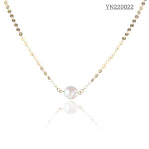 Quality Stainless Steel Shell Pendant Jewelry White Round Pearl Pendant Necklace wholesale