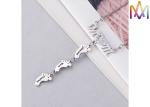 6.5g Baby Footprint Stainless Steel Womens Engraved Necklace