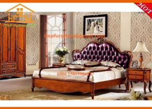 Quality Antique king size marble top hand carved bedroom furniture sets wholesale
