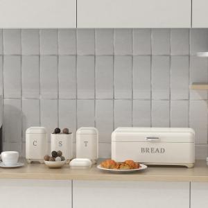 Quality Storage Solution Crown Series Metal Bread Bin Set Tea Can Coffee Can Kitchen Storage Bread Containers Kitchen Organizer Can wholesale