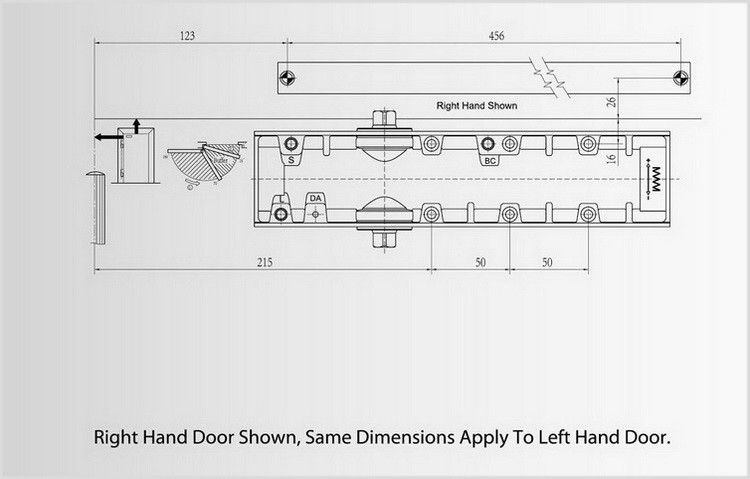 Eurospec Automatic Sliding Door Closer
