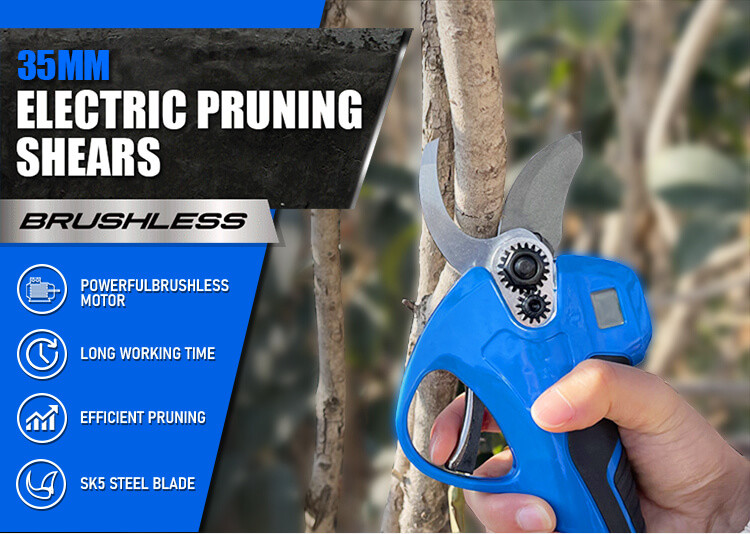 Lithium Brushless Pruning Shears Electric Professional Cordless Branch Scissors 21V 35MM