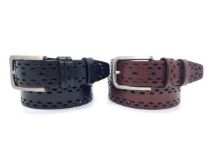 Quality Hollow Out Casual Soft Leather Belts For Men Wide 1-1/2 Inches wholesale