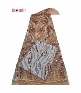 Quality luxury Europe Wedding Party Dress Bridal Dress Fabric High Quality Beaded Austria Embroidery French Tulle Lace with Sequins wholesale