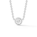 Simple 925 Sterling Silver Solitaire Diamond CZ Necklace in 7mm/10mm/15mm Stone