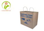 Custom Printed Your Own Logo White Brown Kraft Gift Craft Shopping Paper Bag