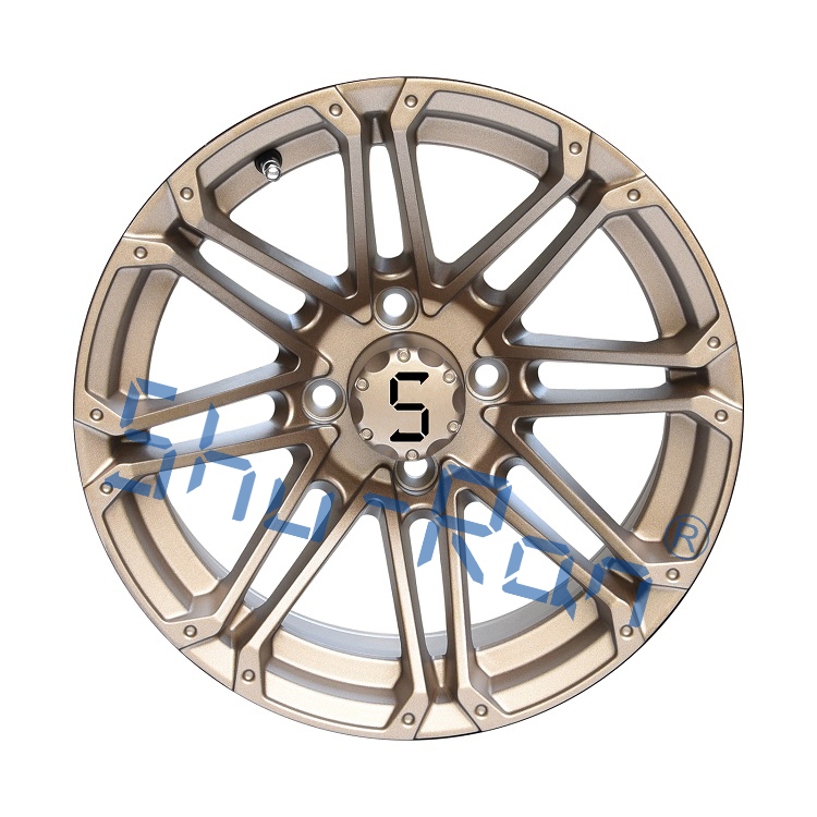 Golf Cart 12''/14'' Machined/ Glossy Black Aluminum Wheels Rims for Club Car, EZGO, YMH Golf Carts