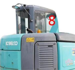 Quality Temperature Resistant Excavator Cab Glass KOBELCO Right Side Position NO.8 wholesale