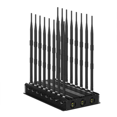 16 Antennas 2G 3G 4G 5G WIFI Lojack GPSL1 RF(315/433/868) Desktop Jammer
