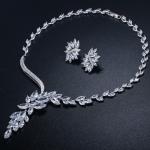 CZ Crystal Pendant Necklace for Women Fashion Wedding Statement Jewelry
