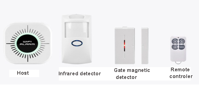 Household Mini WiFi intelligent App control burglar alarm system with 433.92 MHz