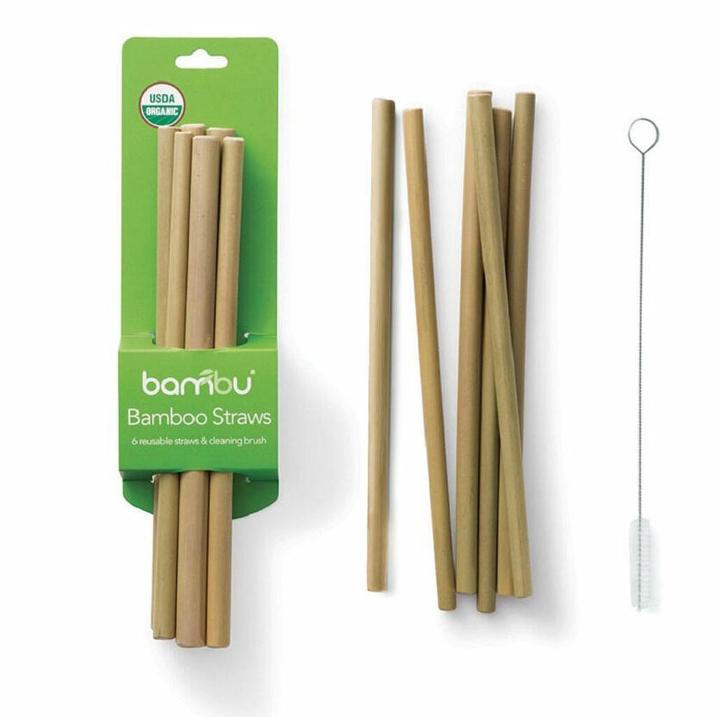 100% Biodegradable Reusable Bamboo Drinking Straws For Smoothie 15cm