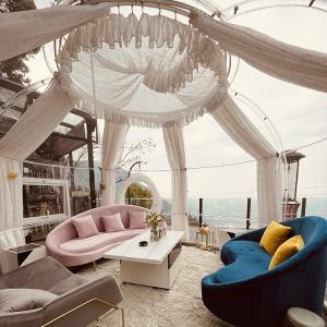Quality Prefabricated Dome House Geodesic Sunroom with Curtains Dome Homes wholesale