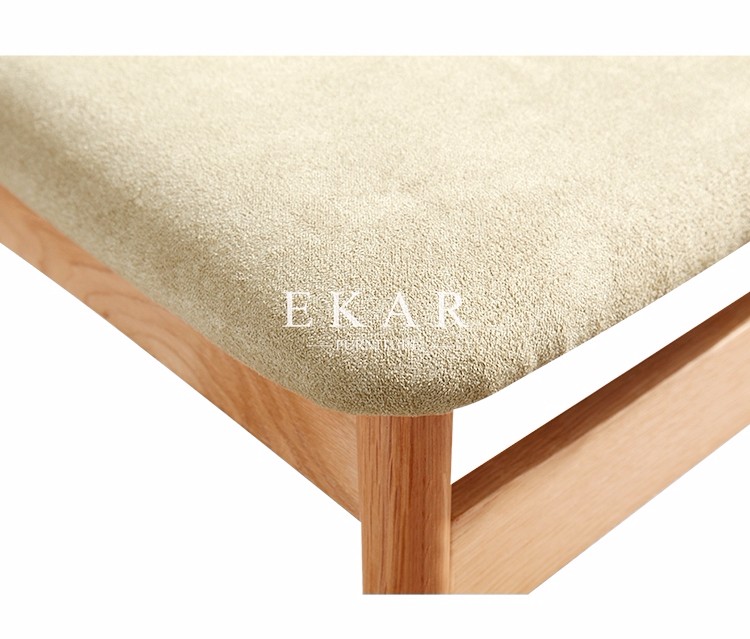 Oak Wood Upholstered Fabric Modern Dining Chair