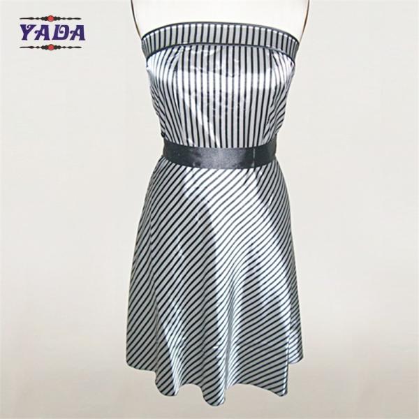 Sexy silk satin styles black and striped strapless summer beach europe slim