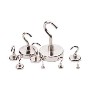 Quality Nickel Coating Neodymium Hook Magnet NdFeB Pot Metal Magnetic Hooks wholesale