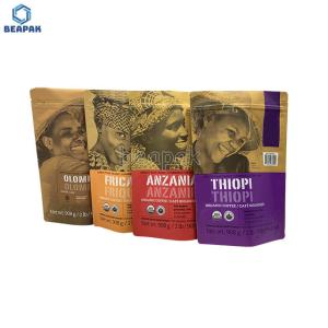 Quality Laminated Zipper 150 Micron Kraft Paper Coffee Bags wholesale