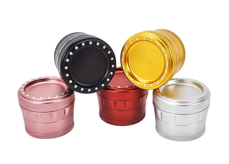 Durable Herb Grinder 63mm Four Layer Drum Type Multi Colored Iso Approval