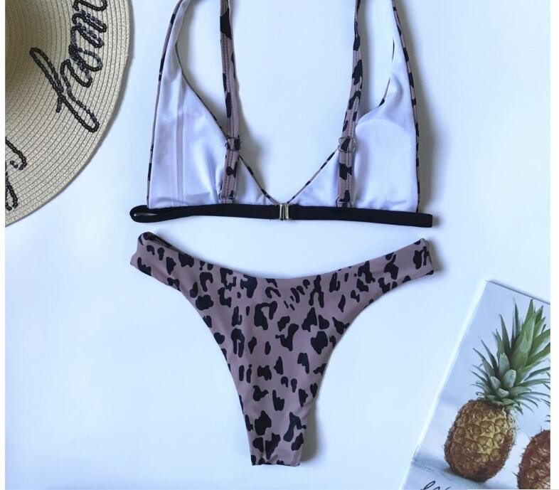 Womail Alluring Biquini Leopard Printed Bikini Push-Up Padded Swimwear Women's