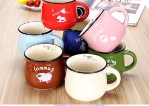Quality Household Goods White Porcelain Teacup 250ml Ceramic Milk Cup With Handle wholesale
