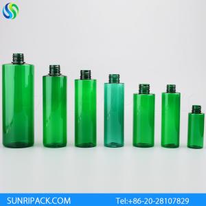 Quality green cylinder round plastic bottle wholesale