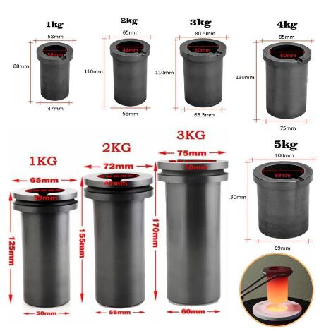 High Density 1kg 2kg 3kg 4kg 5kg 6kg Graphite Crucible for Induction Furnace Durable