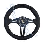 Golf Cart Challenger Black Grip/Black Spokes Steering Wheel For Club Car, EZGO,